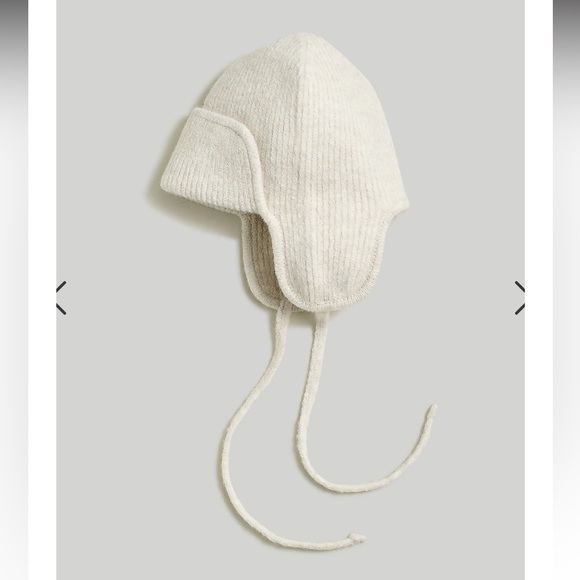 NWT Madewell Green Fuzzy-Knit Ear Flap Beanie Alpaca, Wool - Picture 11 of 12